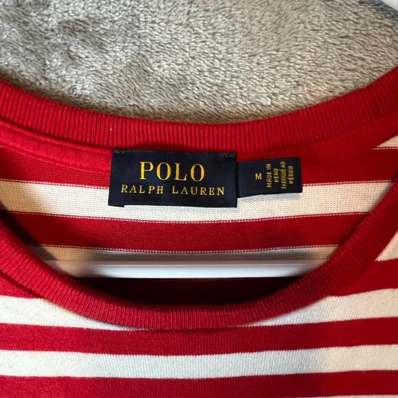 Polo Ralph Lauren Striped Jersey T-Shirt Dress Red & White 100%‎ Cotton Nautical - Picture 5 of 6